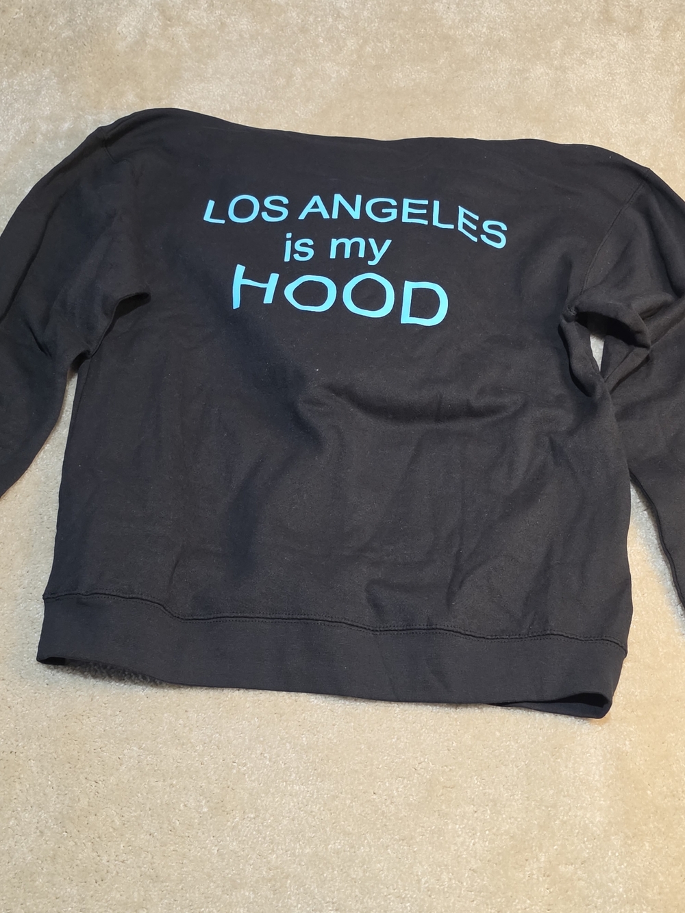 Los Angeles Is My Hood L NWOT Black Graphic Pullover Streetwear JET By John Esha